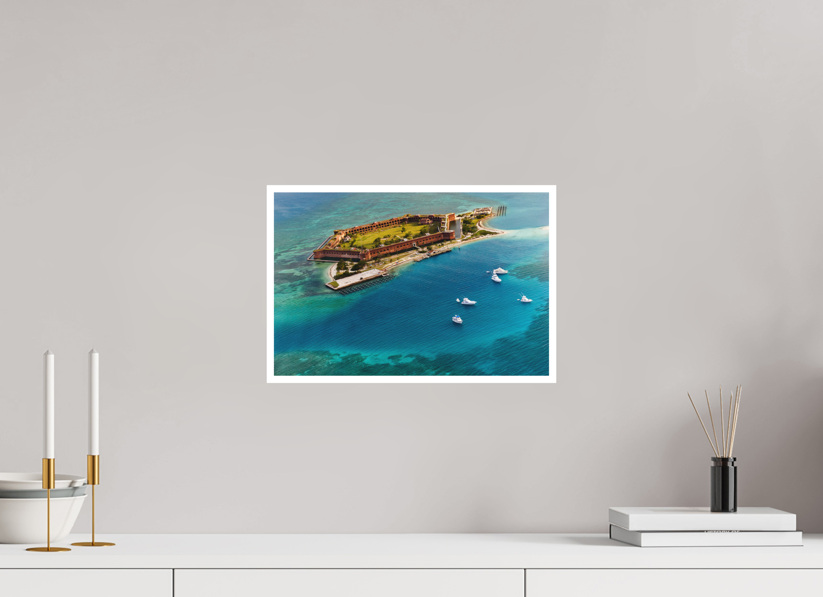 15 x 10″, Fine Art Print Fort Jefferson from Above — Dry Tortugas, Florida Keys