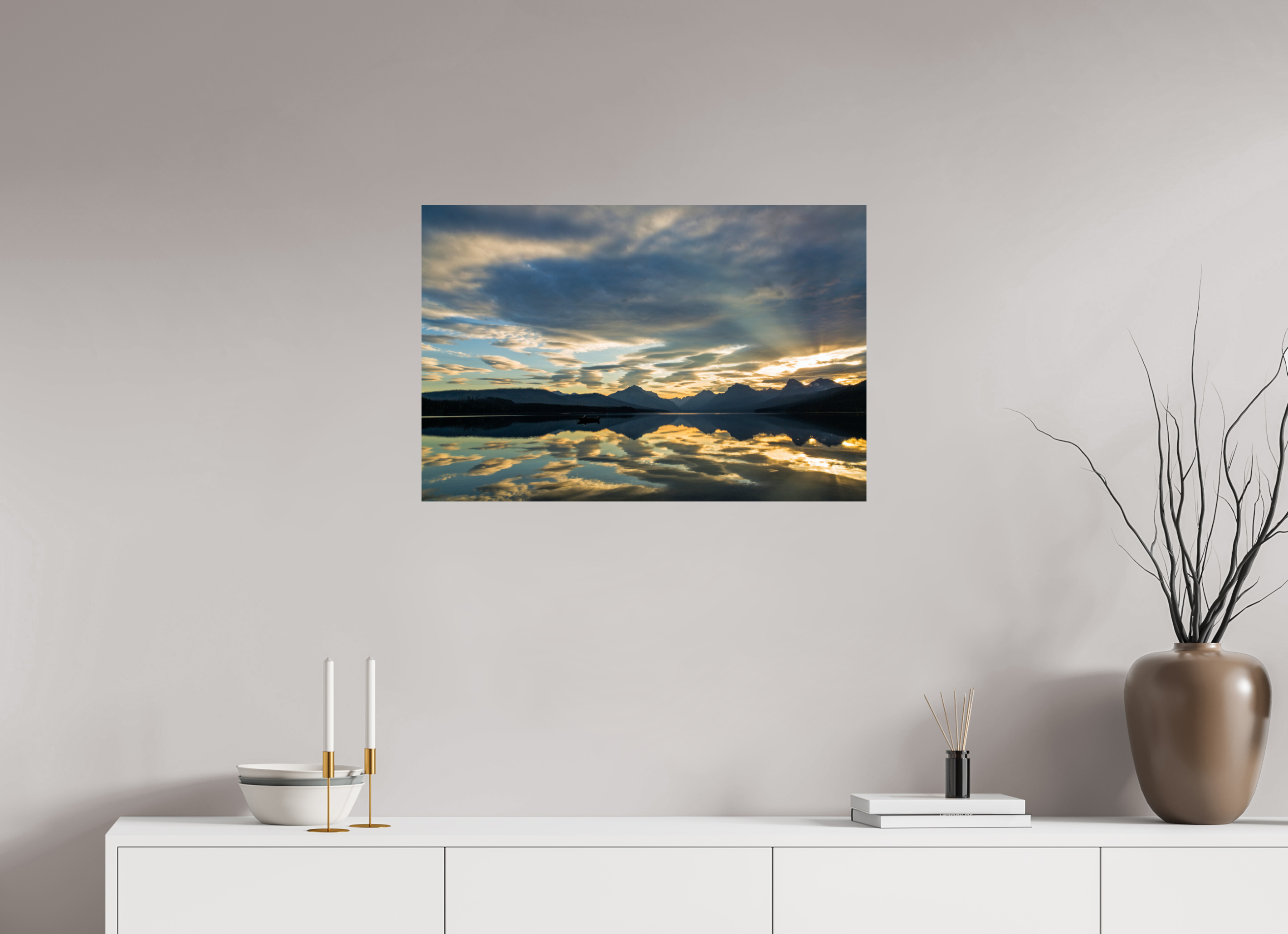 30 x 20″, ChromaLuxe HD Metal Print Lake McDonald