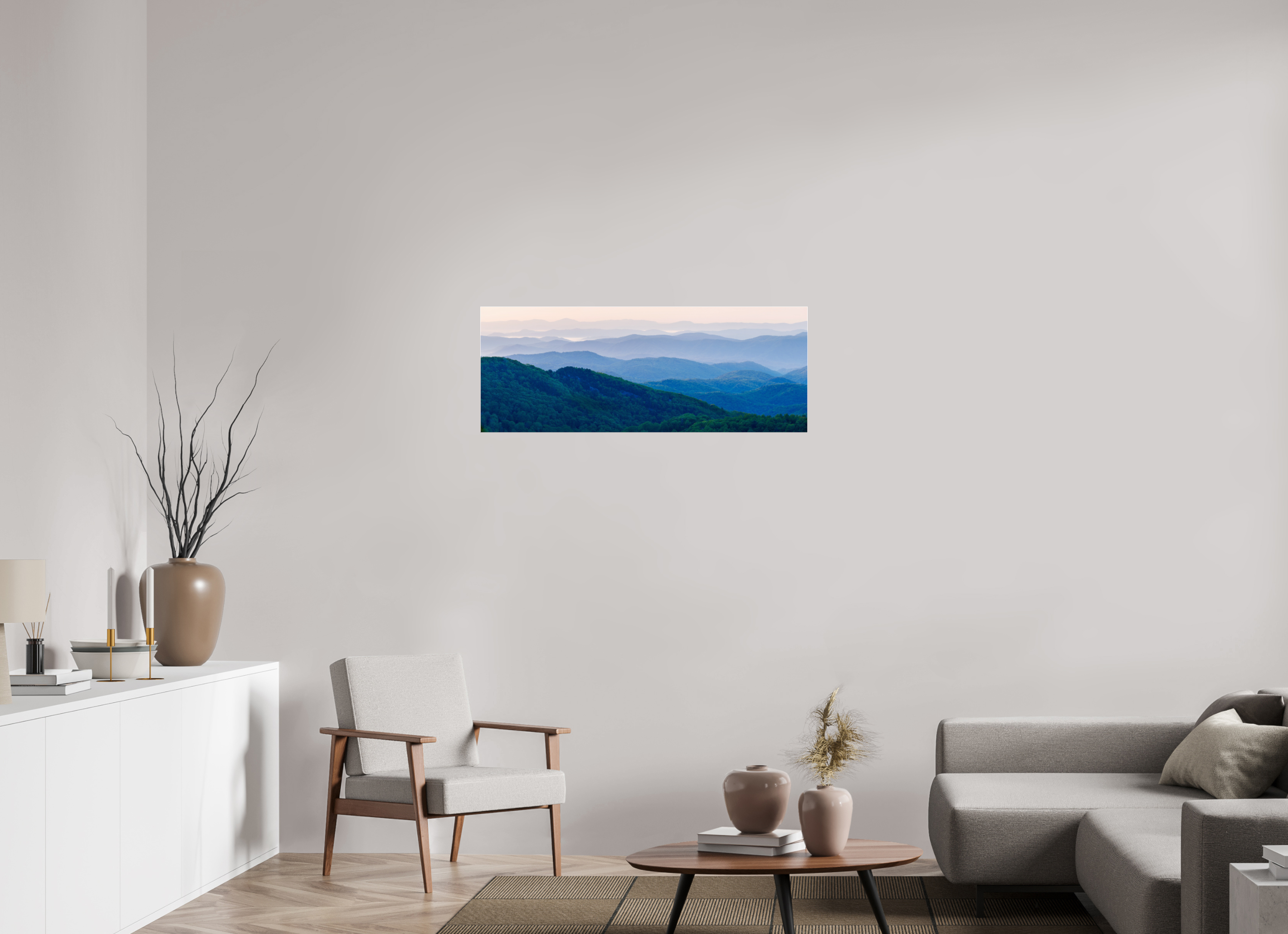 41.6 x 16″, Photo Print Under Acrylic Glass Blue Ridge Mountains