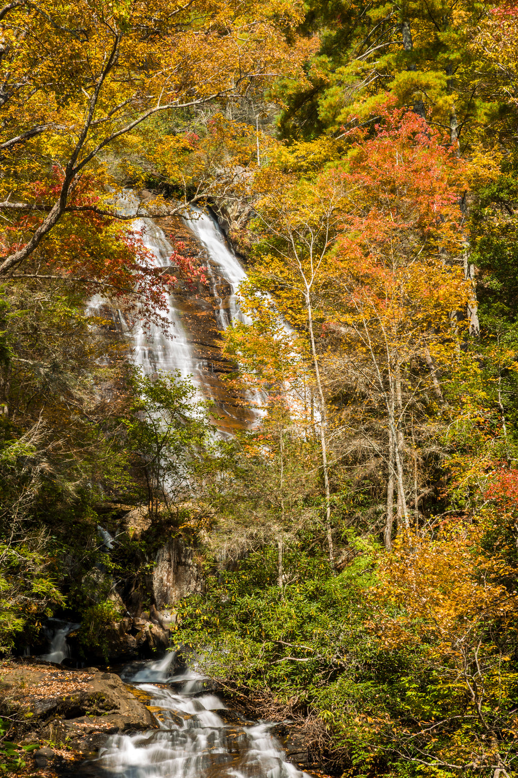 Anna Ruby Falls in Autumn, Georgia