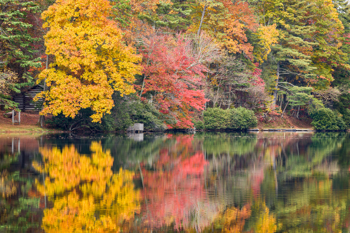 Autumn Cabin Reflections, Vogel State Park