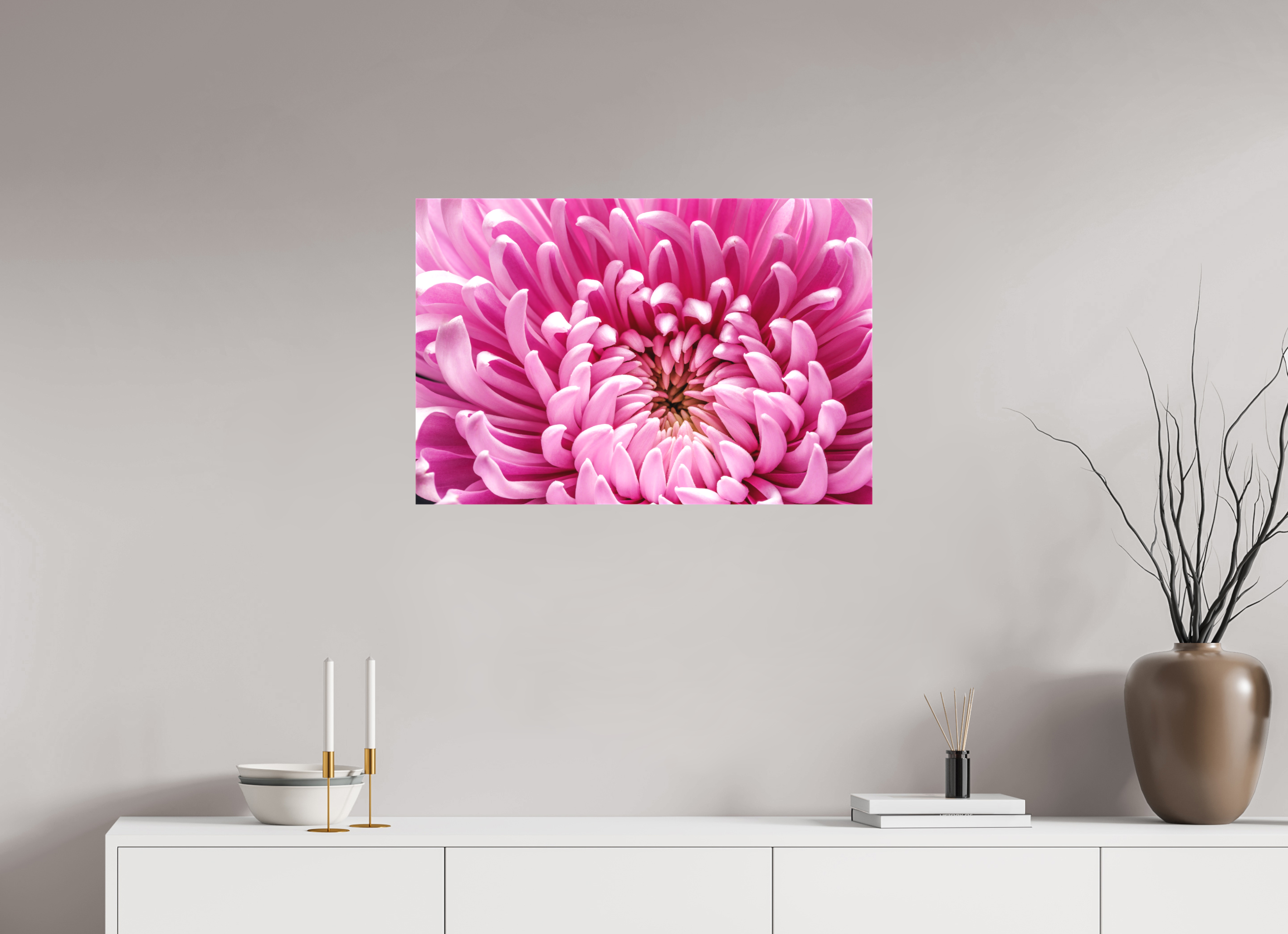 30 x 20″, Matte Canvas on Stretcher Frame 1.57 Pink Chrysanthemum Flower
