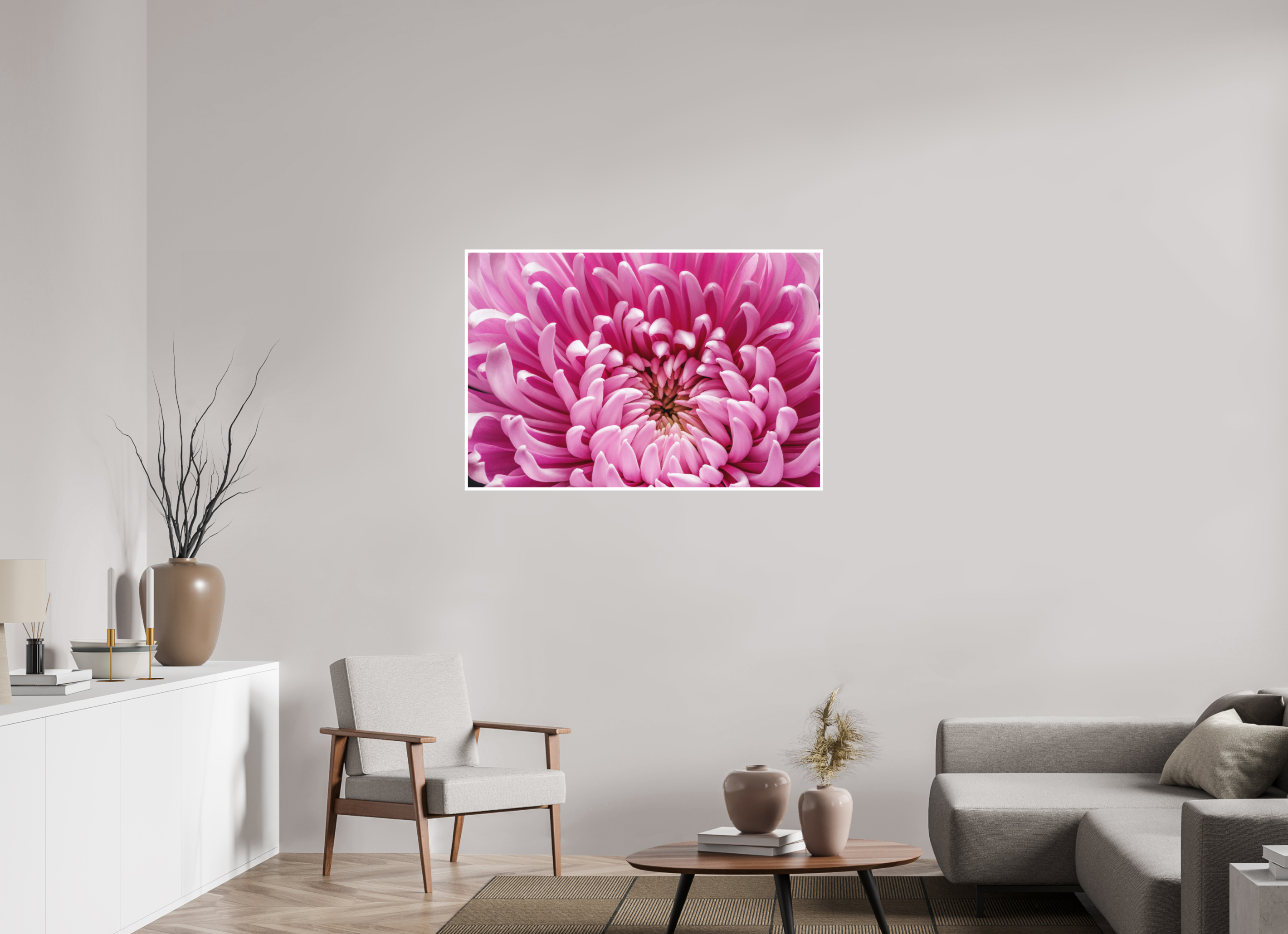 45 x 30″, Photo Print On Fuji Crystal DP II, Matte Pink Chrysanthemum Flower