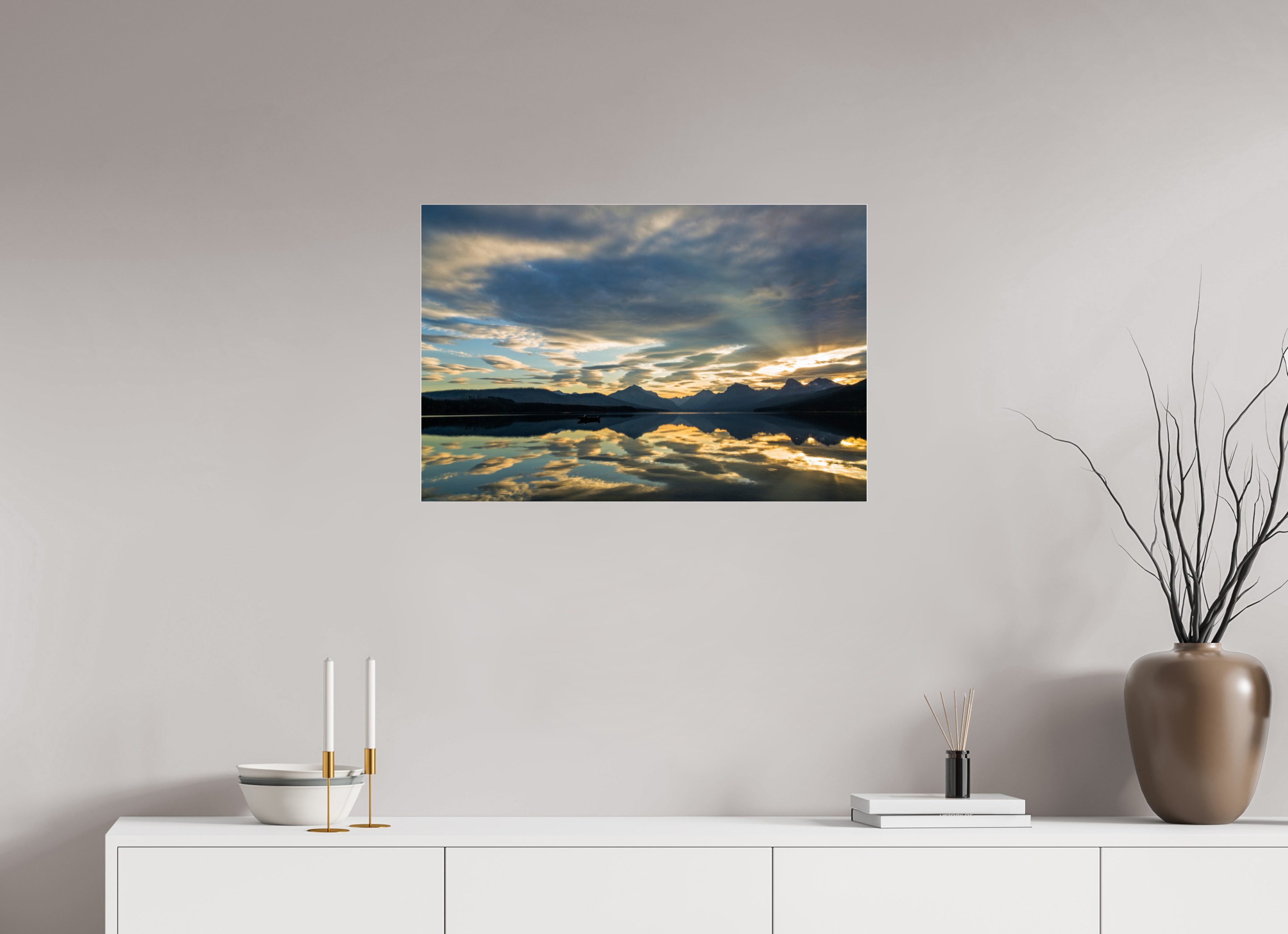 30 x 20″, Photo Print Under Acrylic Glass Lake McDonald