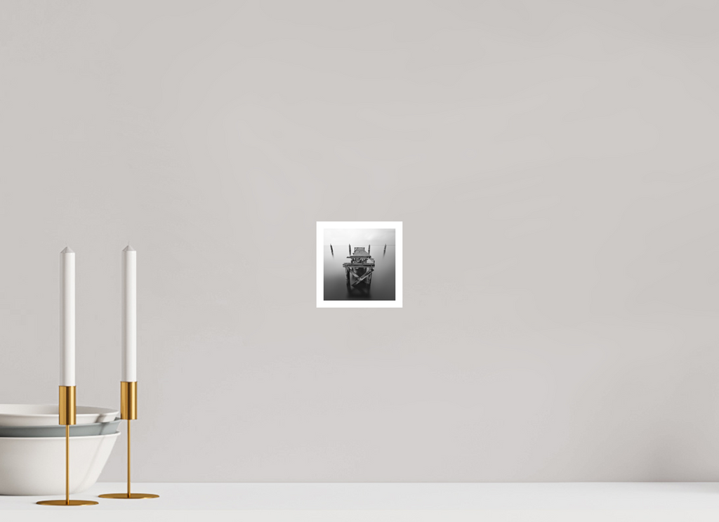 4 x 4″, Photo Print On Ilford Black and Whte Paper Lonely Dock — Black & White Fine Art Photography