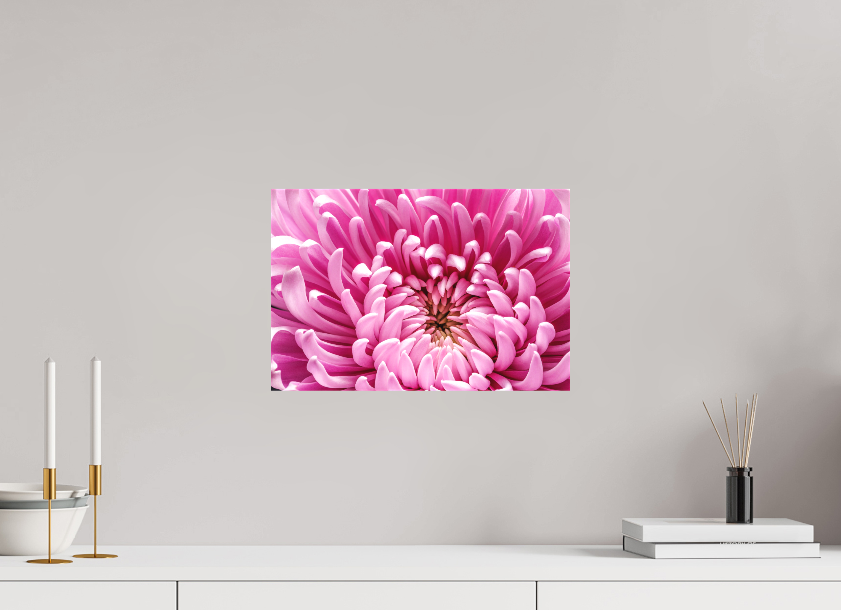 15 x 10″, Matte Canvas on Stretcher Frame 1.57 Pink Chrysanthemum Flower