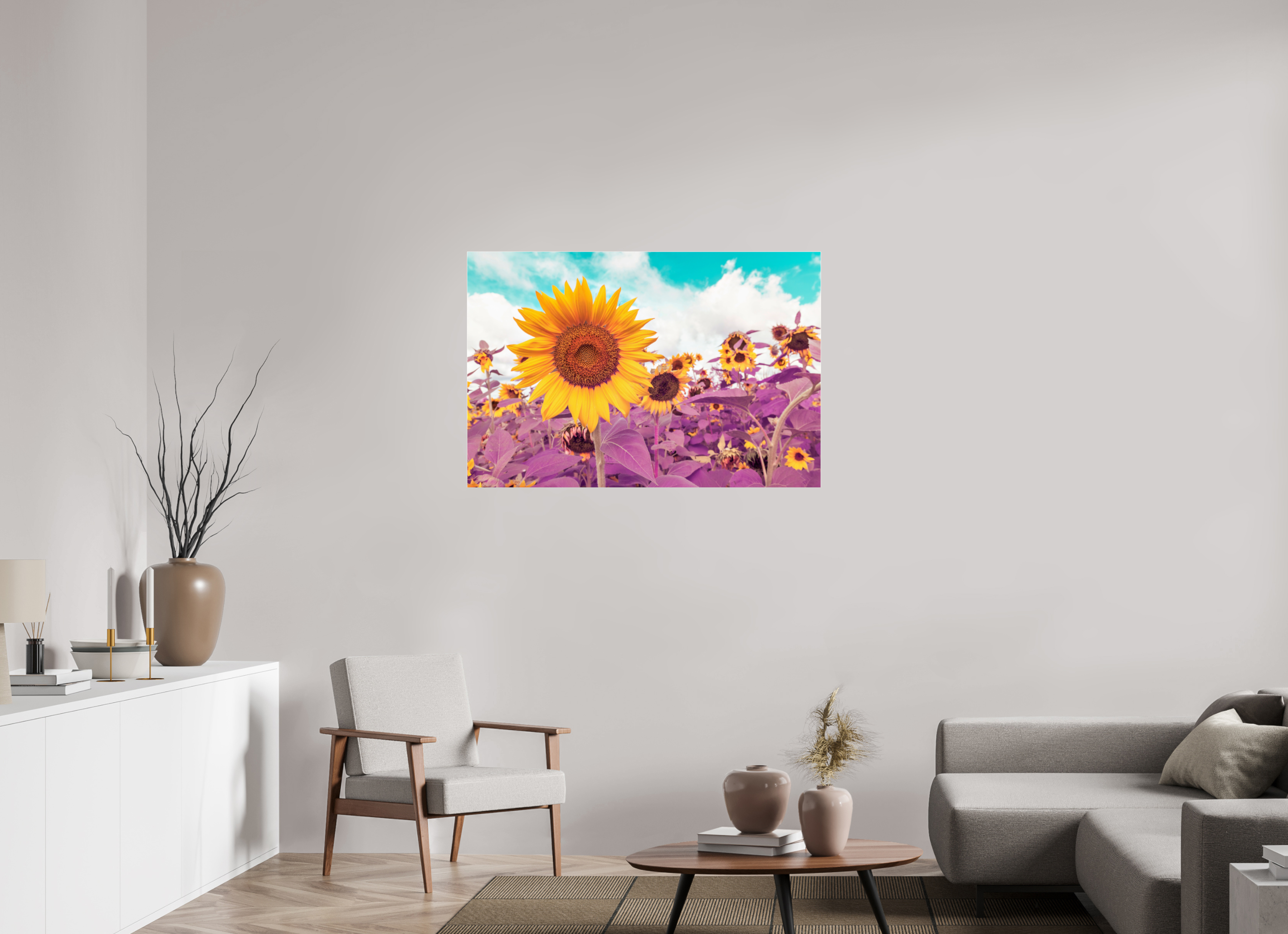45 x 30″, Photo Print Under Acrylic Glass Sunflower