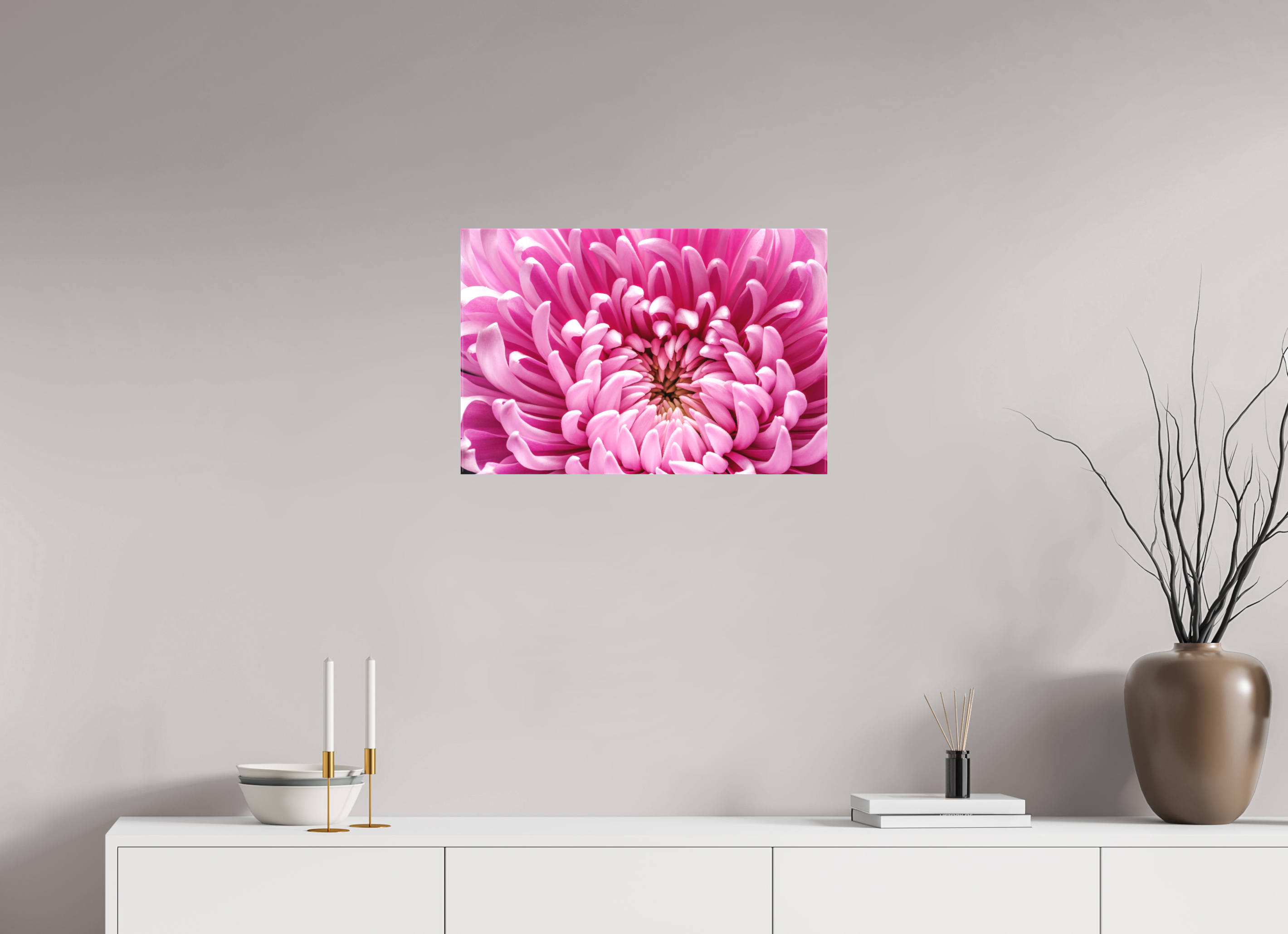 24 x 16″, Matte Canvas on Stretcher Frame 1.57 Pink Chrysanthemum Flower