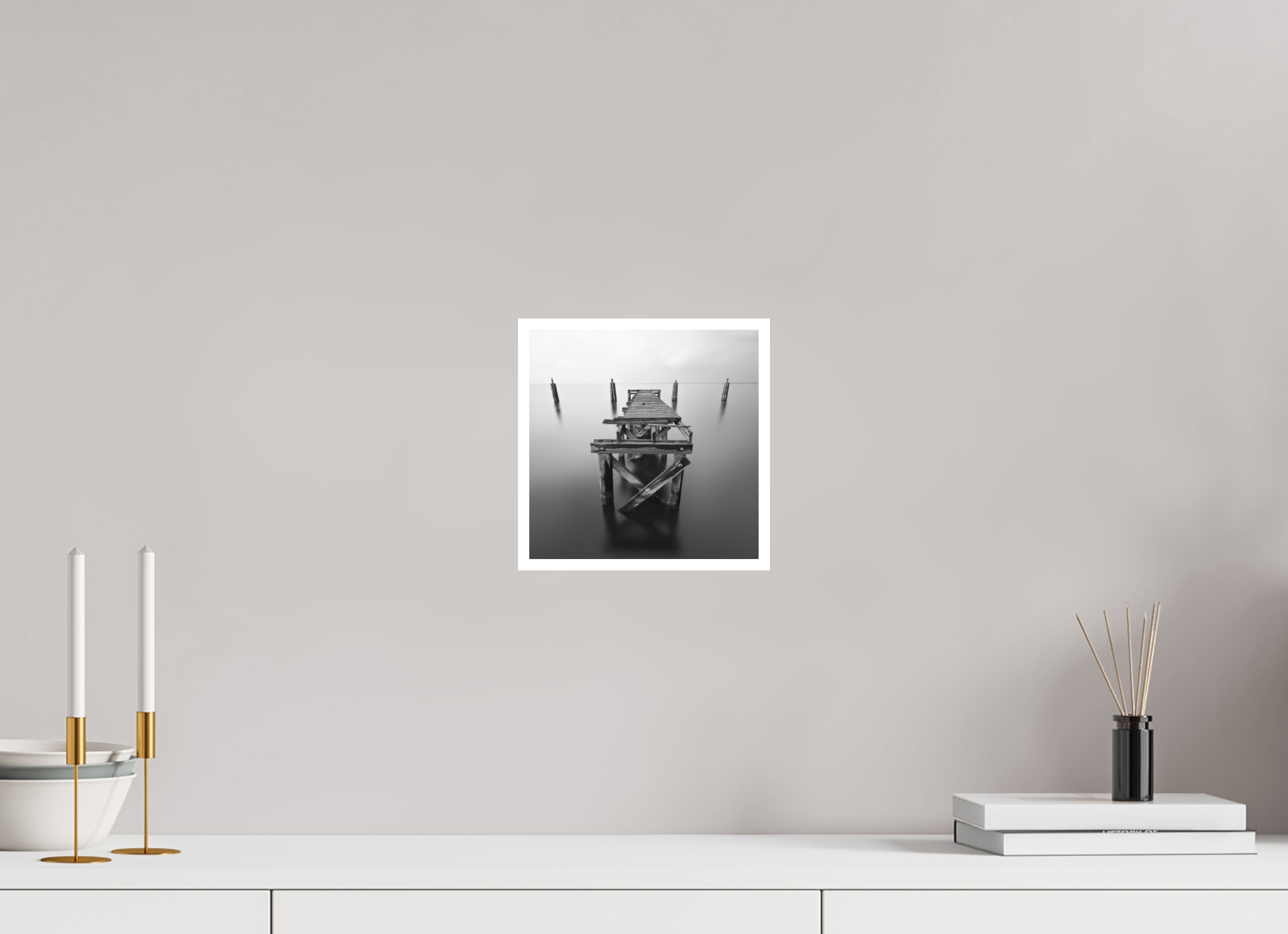 8 x 8″, Photo Print On Ilford Black and Whte Paper Lonely Dock — Black & White Fine Art Photography