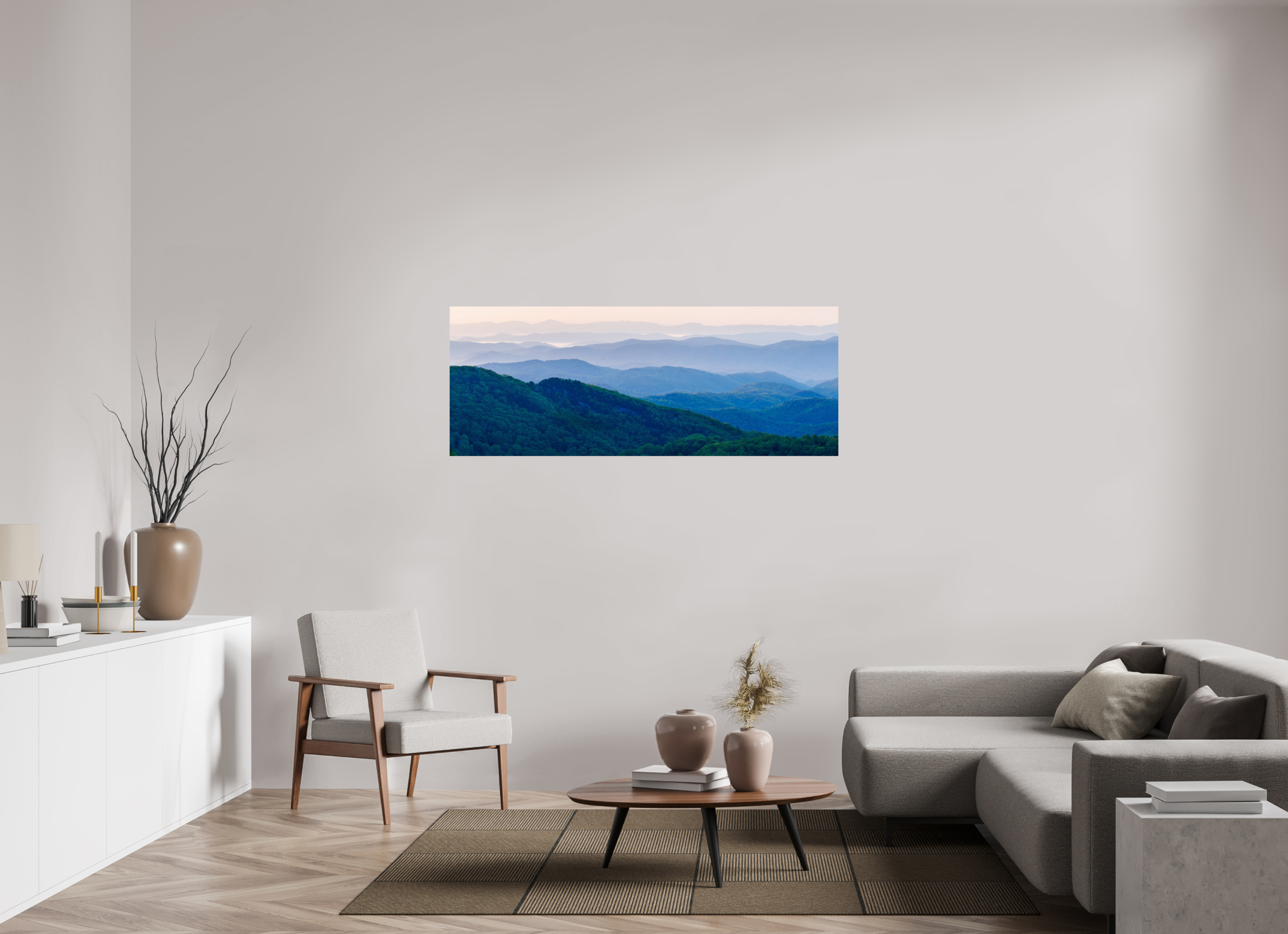 62.4 x 24″, ChromaLuxe HD Metal Print Blue Ridge Mountains