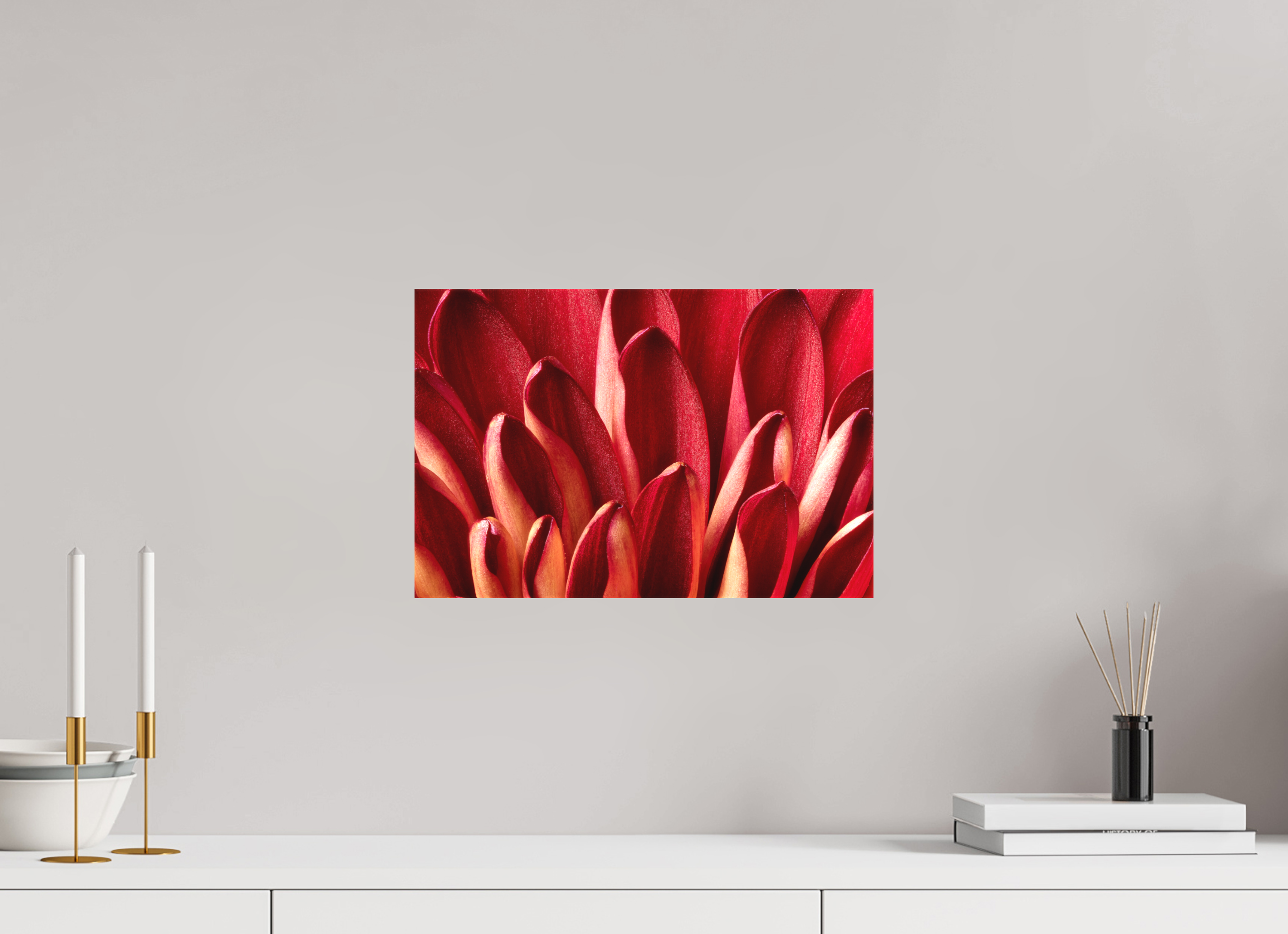 15 x 10″, Matte Canvas on Stretcher Frame 1.57 Red Mums Petals