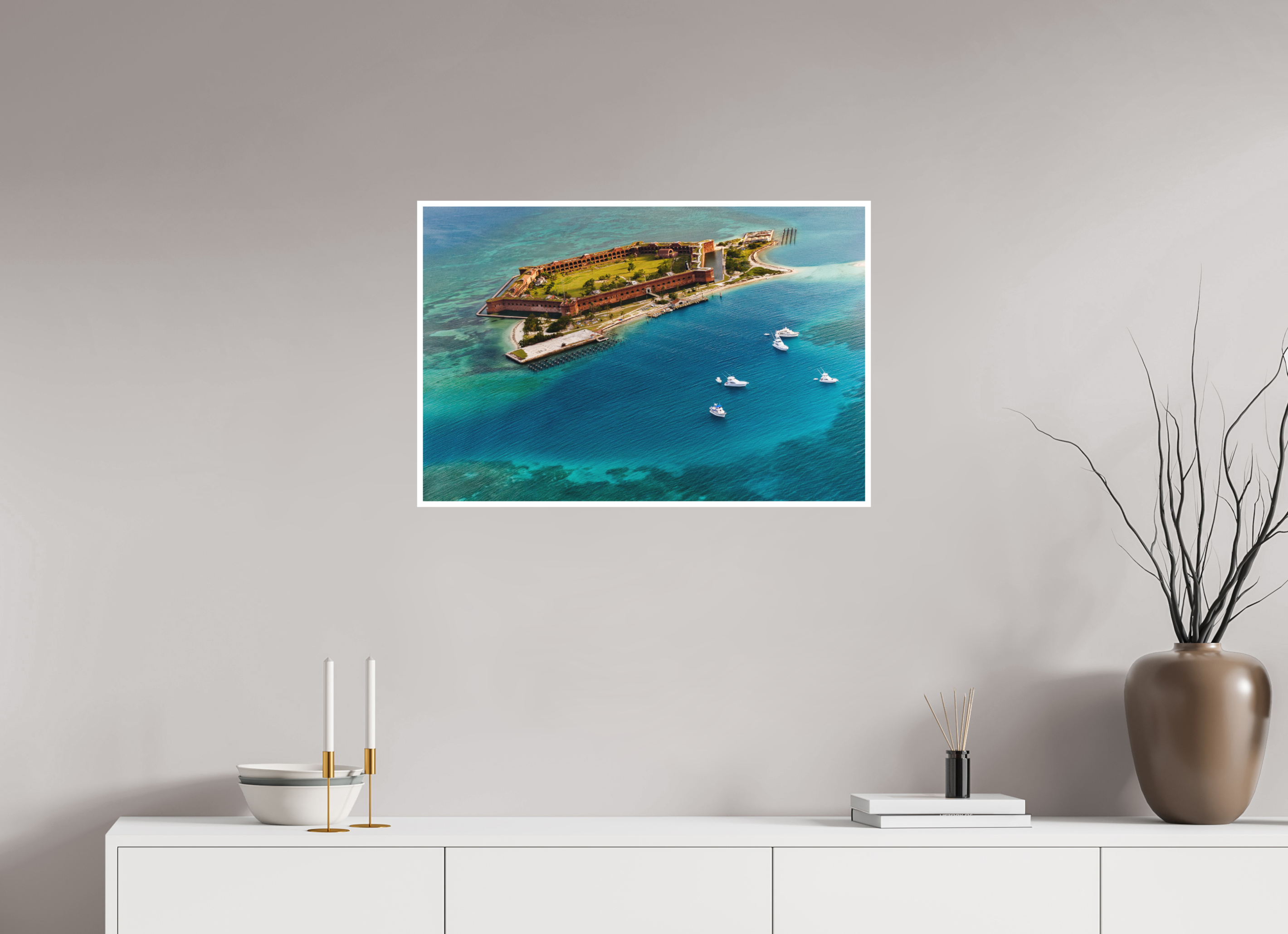 30 x 20″, Fine Art Print Fort Jefferson from Above — Dry Tortugas, Florida Keys