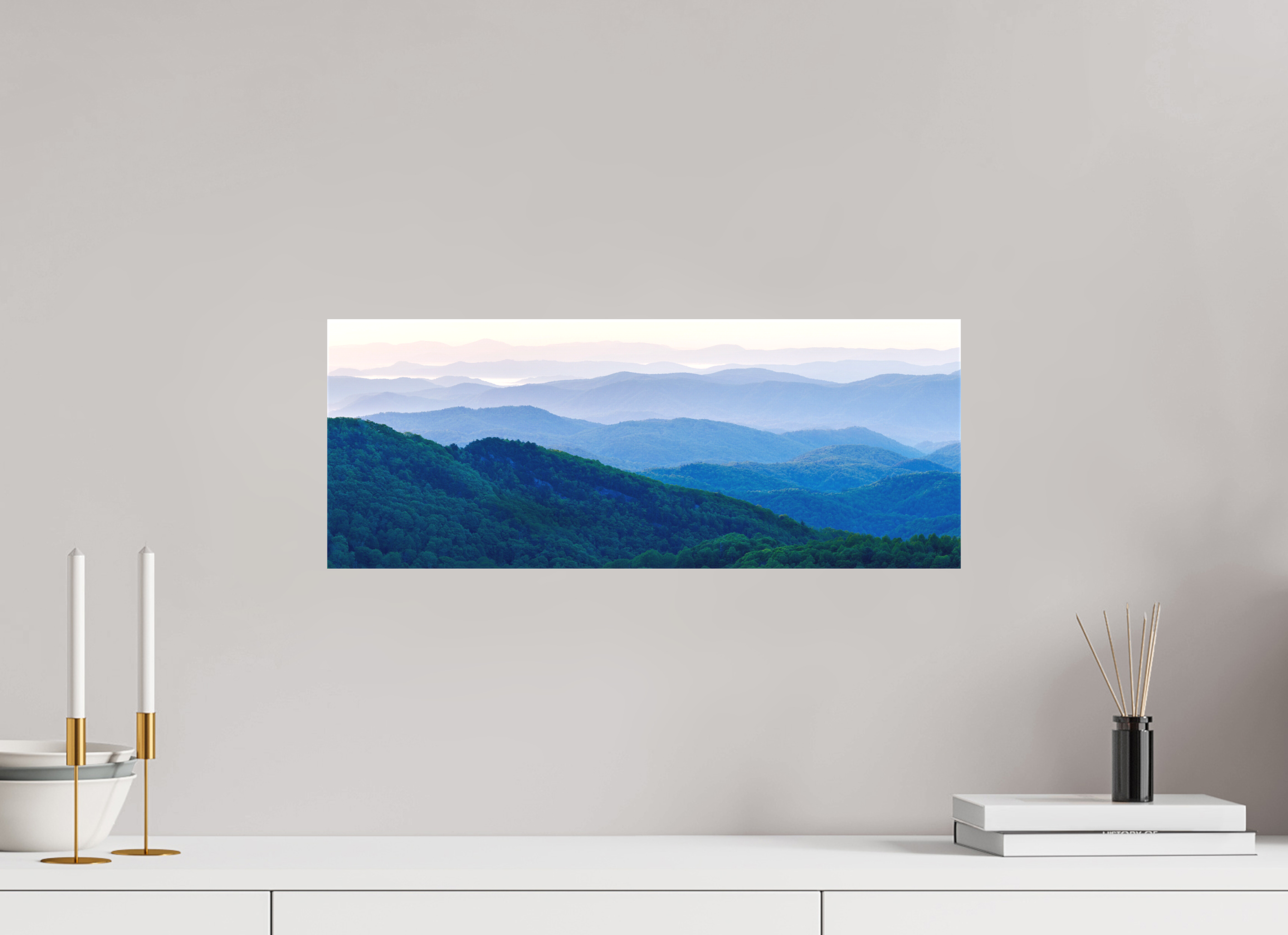 20.8 x 8″, Matte Canvas on Stretcher Frame 1.57 Blue Ridge Mountains