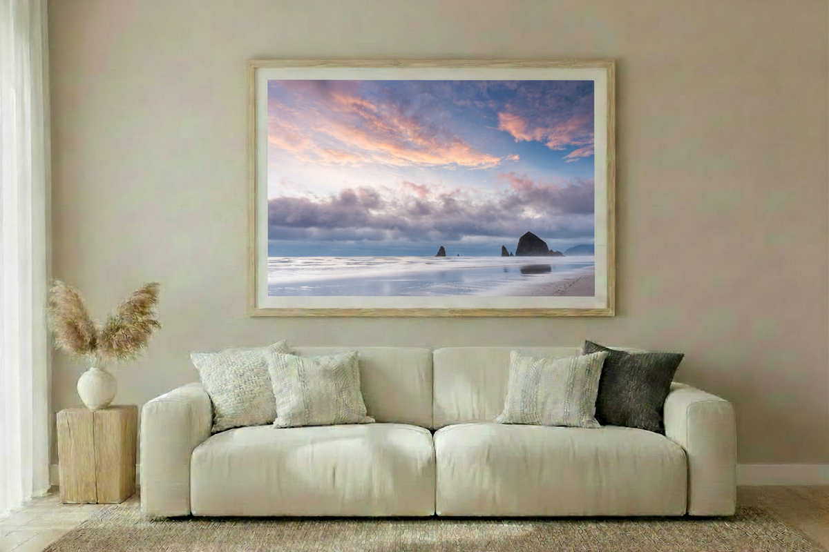 Cannon Beach Sunset — Living Room Mockup