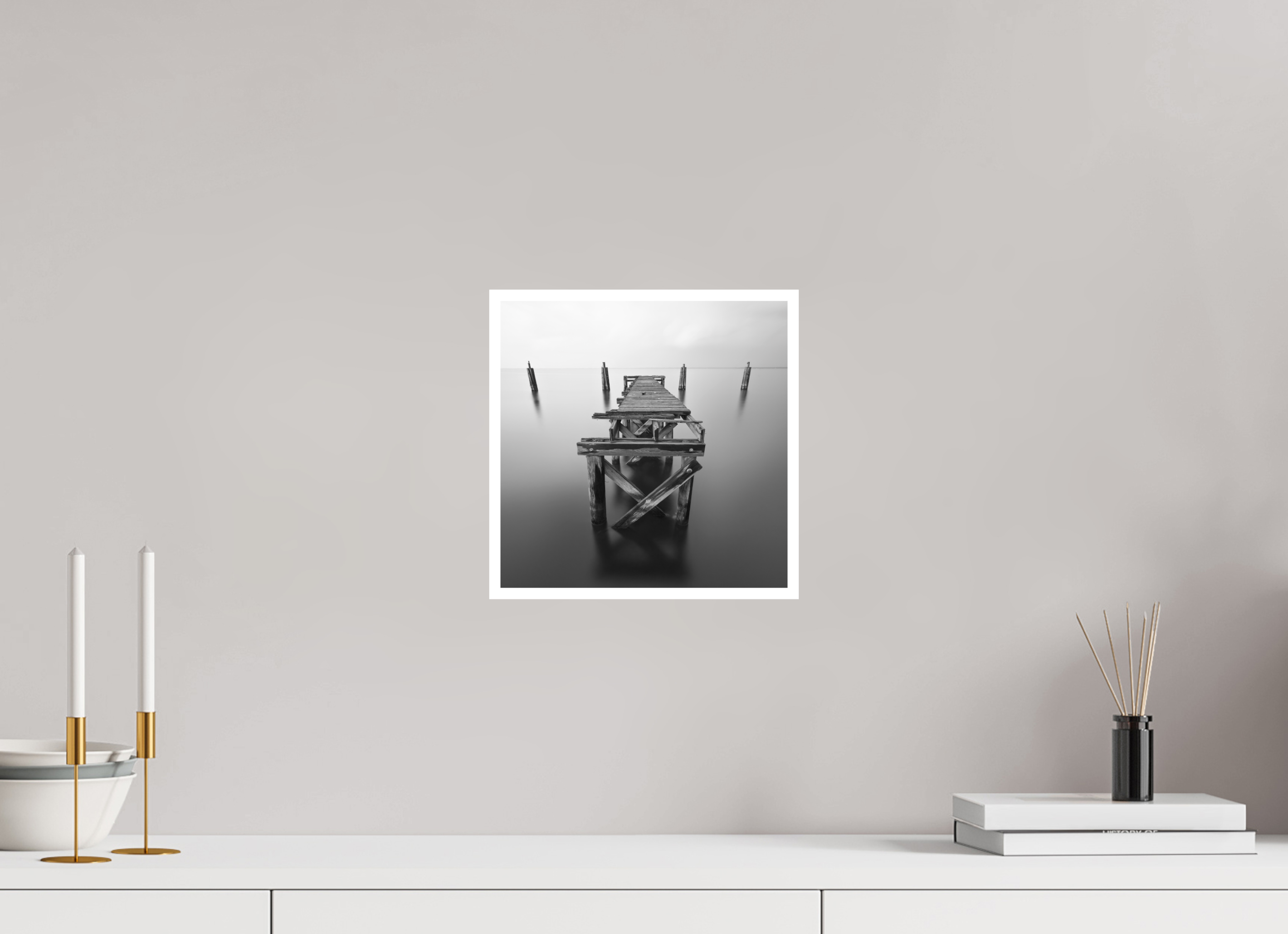 10 x 10″, Fine Art Print Lonely Dock — Black & White Fine Art Photography