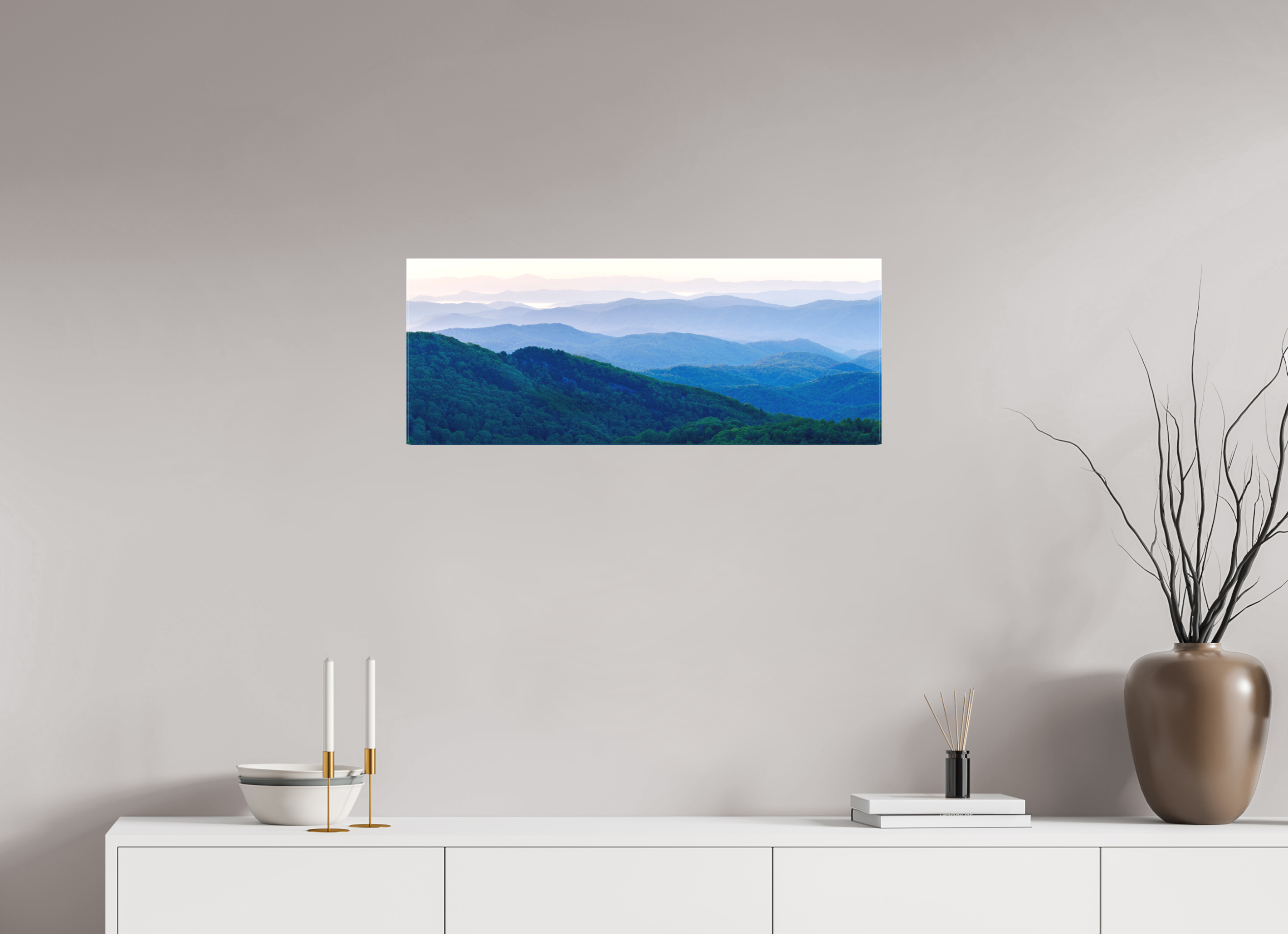 31.2 x 12″, Matte Canvas on Stretcher Frame 1.57 Blue Ridge Mountains