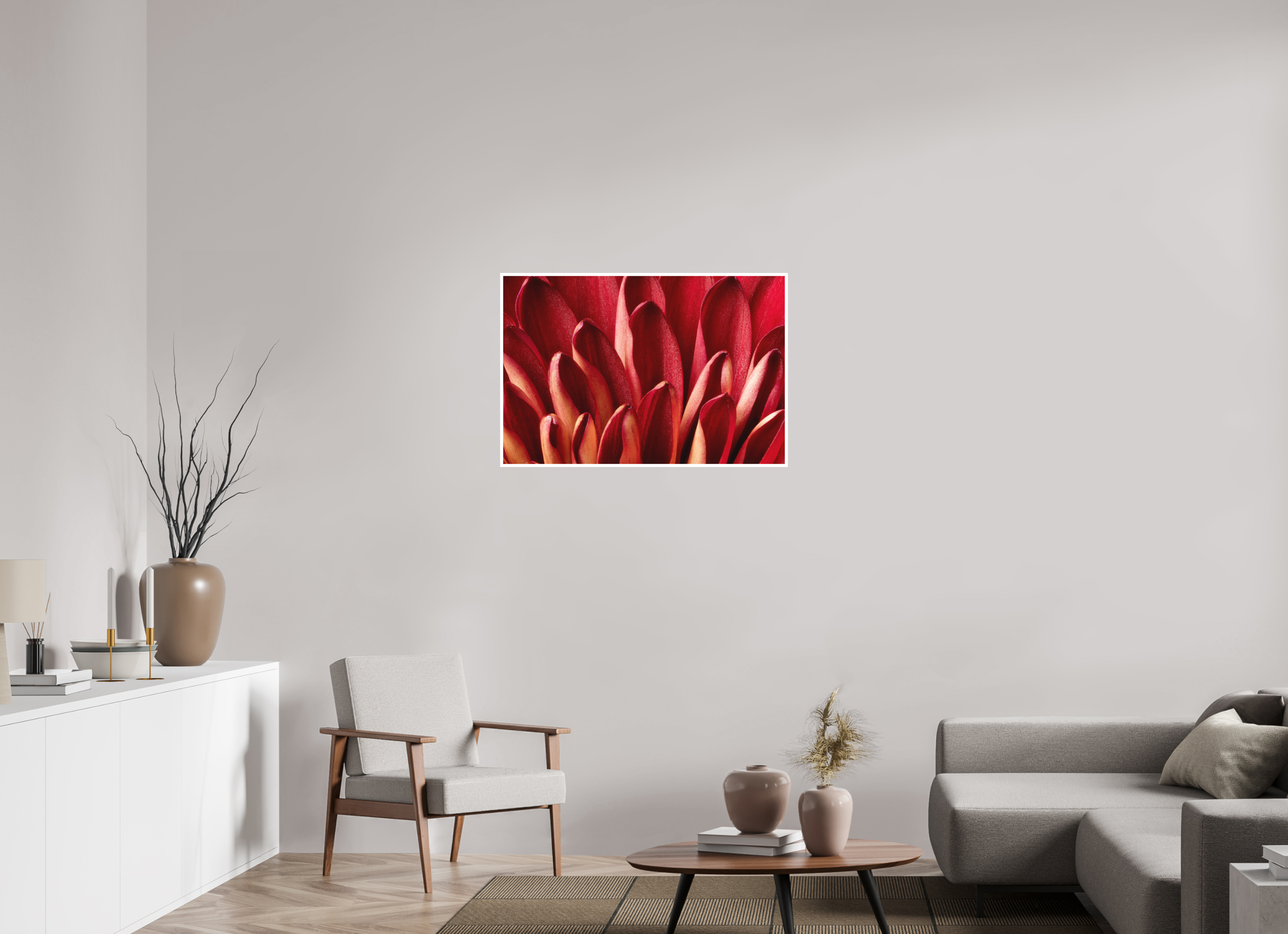 36 x 24″, Photo Print On Fuji Crystal DP II, Matte Red Mums Petals