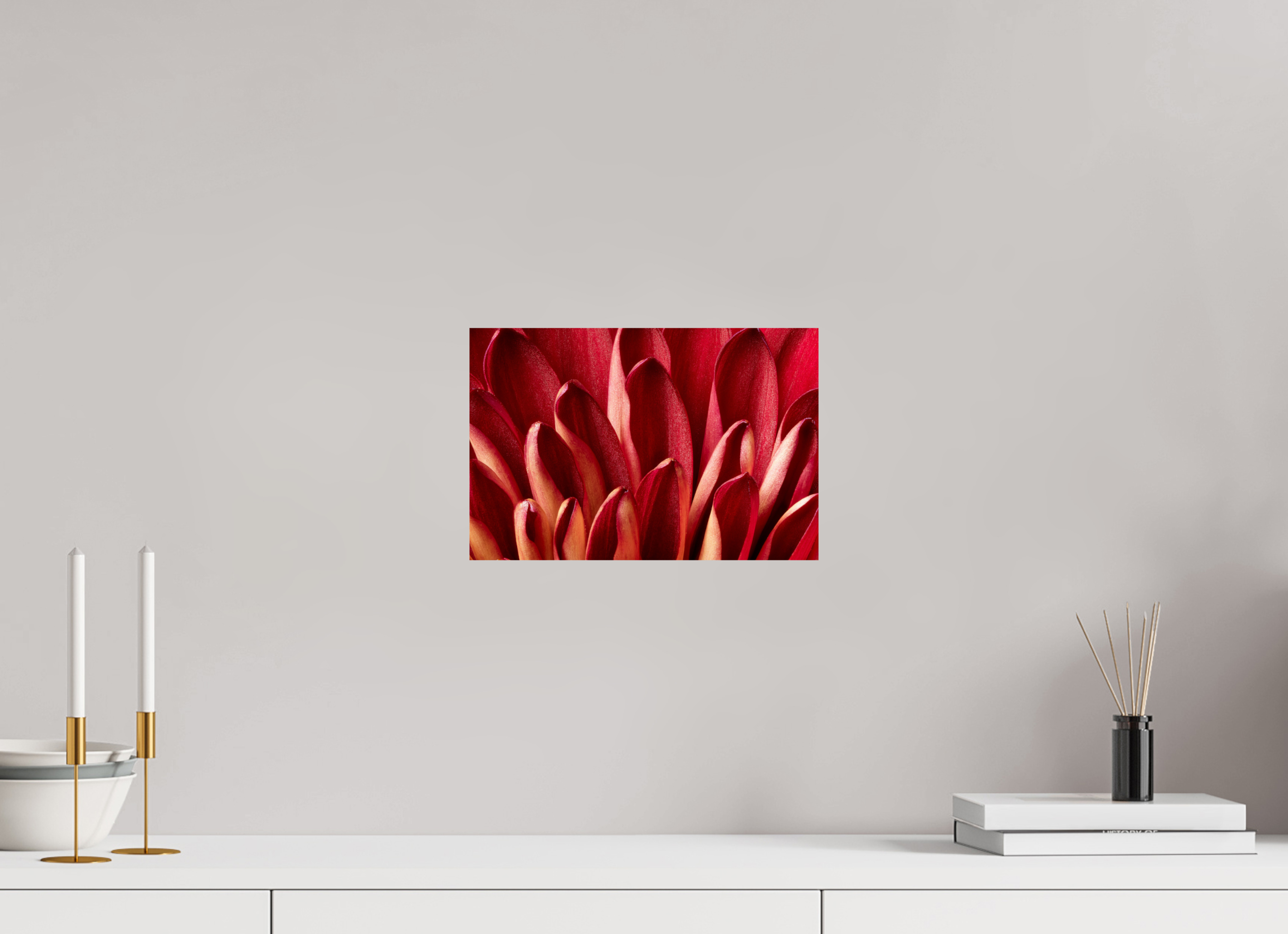 12 x 8″, ChromaLuxe HD Metal Print Red Mums Petals