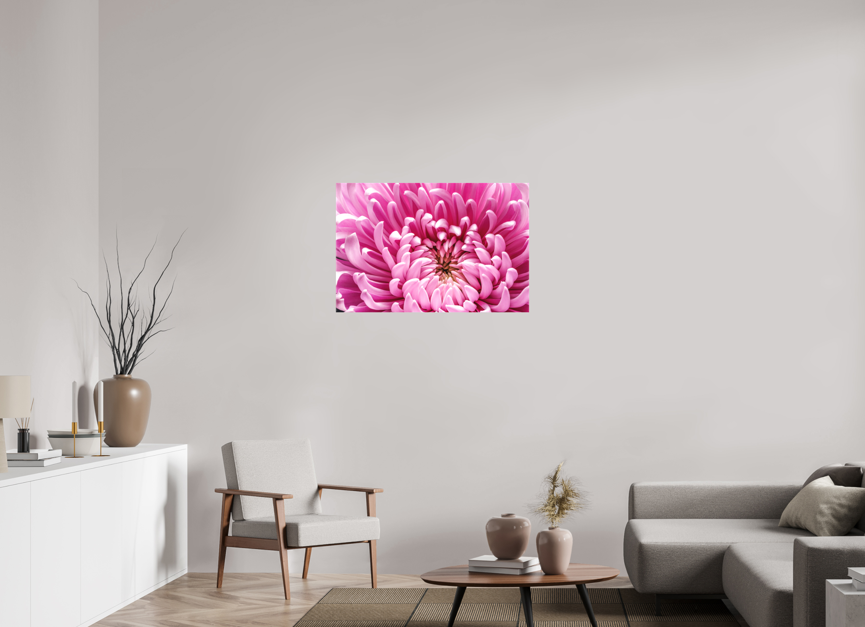 36 x 24″, Matte Canvas on Stretcher Frame 1.57 Pink Chrysanthemum Flower