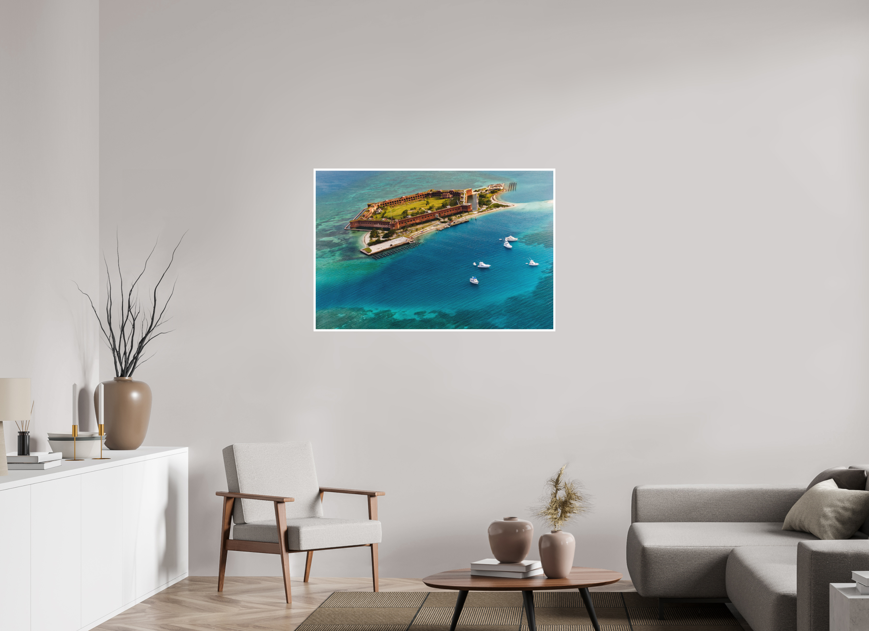 45 x 30″, Fine Art Print Fort Jefferson from Above — Dry Tortugas, Florida Keys