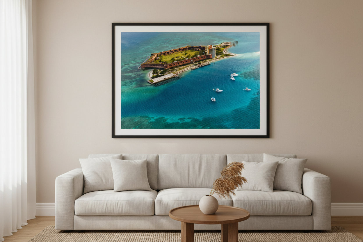 Fort Jefferson from Above — Living Room Mockup