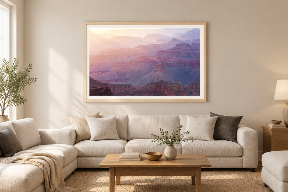 Grand Canyon Sunset Abstract — Living Room Mockup