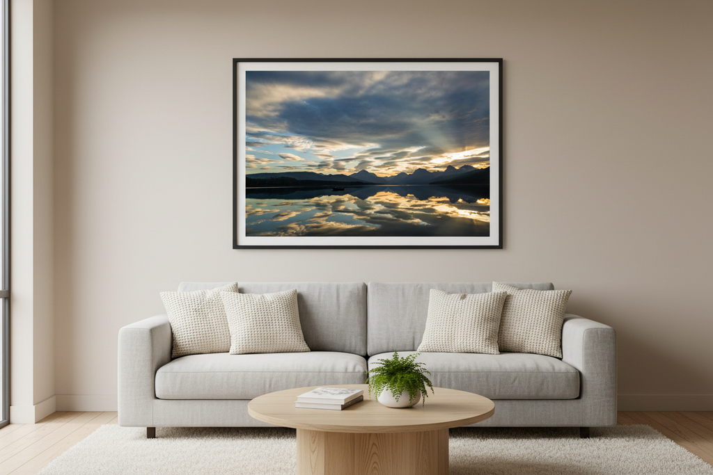 Lake McDonald Sunrise — Living Room Mockup