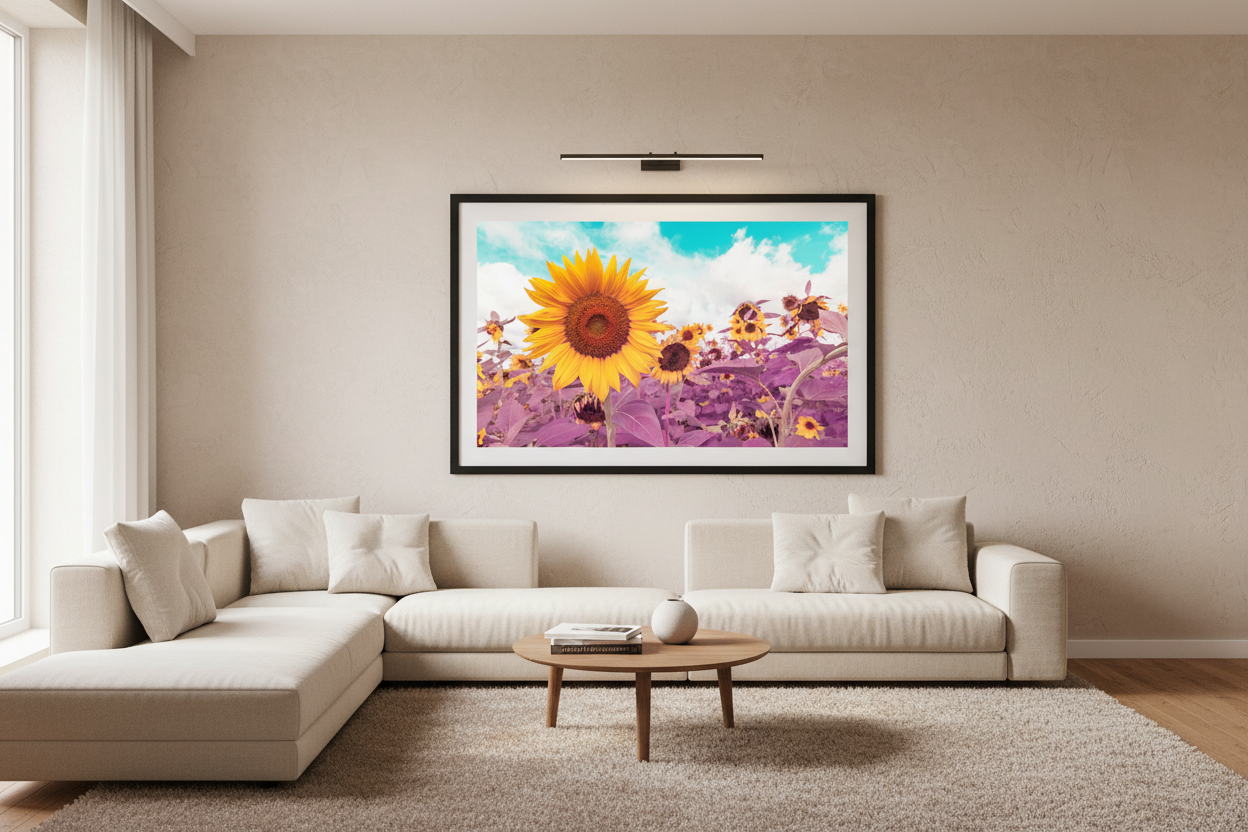 Sunflower in Infrared — Living Room Mockup